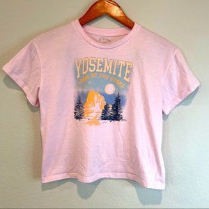 Art Class Pink Yosemite Look At The Stars Crop Tee